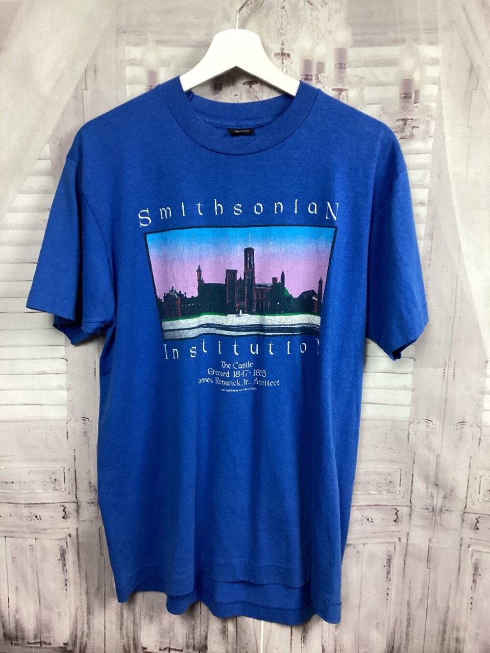 Vintage 1991 Smithsonian Institution The Castle Blue graphic t-shirt L